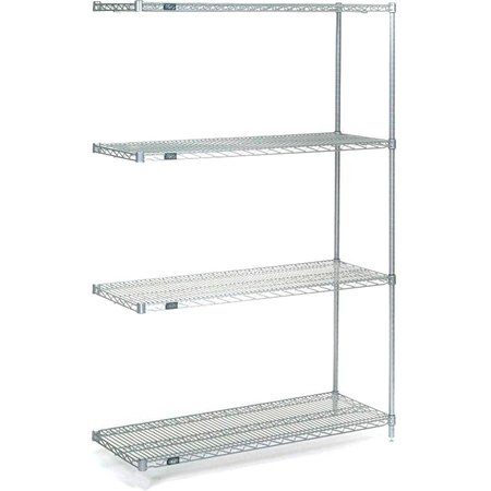 NEXEL Stainless Steel, 5 Tier, Wire Shelving Add-On Unit, 30W x 14D x 86H A14308S5